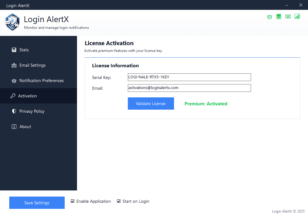 Activating Premium | Login AlertX